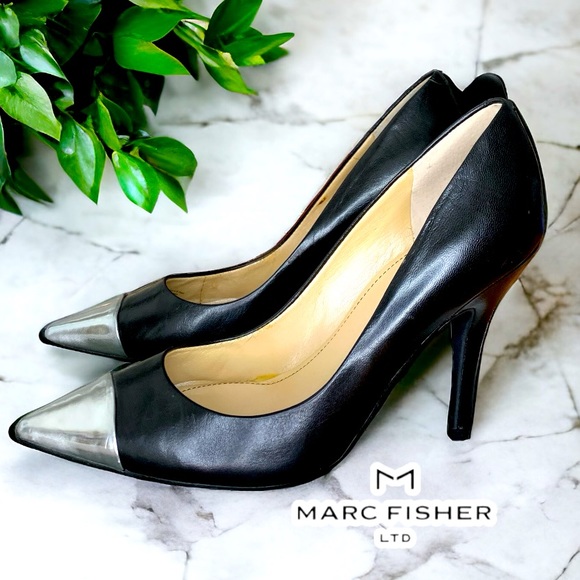 Marc Fisher Shoes - MARC FISHER Women’s Black Pump with Silver toe- 5.5